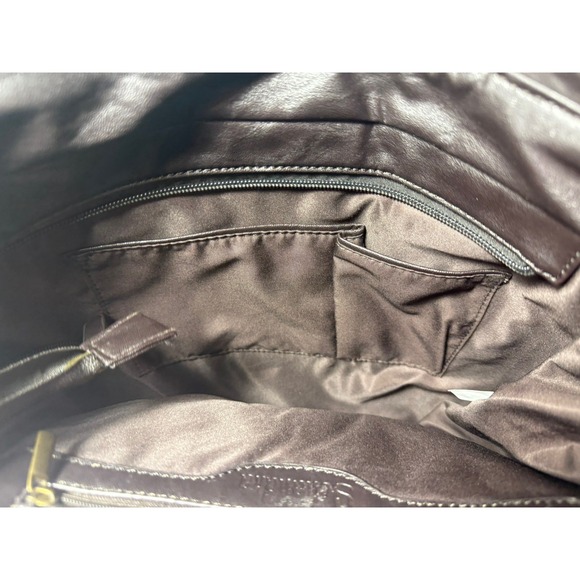 Vintage Studded Leather Tote Bag Zebra Haircalf Front Hardware Boho Chic Y2K - Picture 13 of 16